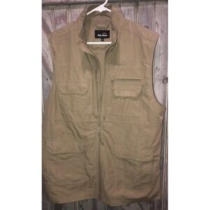 Peter Storm Gilet Khaki Mens Medium Gorpcore Vest Utility Zip Hiking Tan